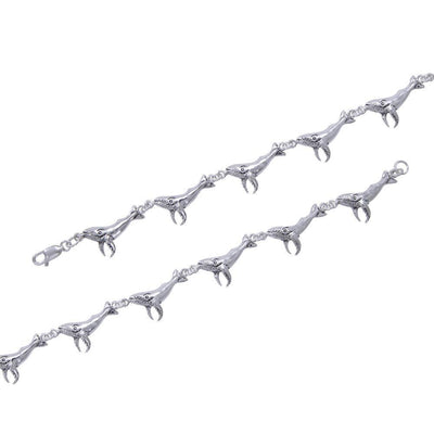Whale Sterling Silver Link Bracelet TBG006