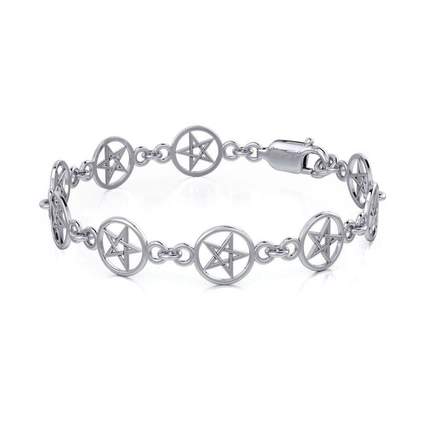 Silver Pentagram Pentacle Bracelet TBG017