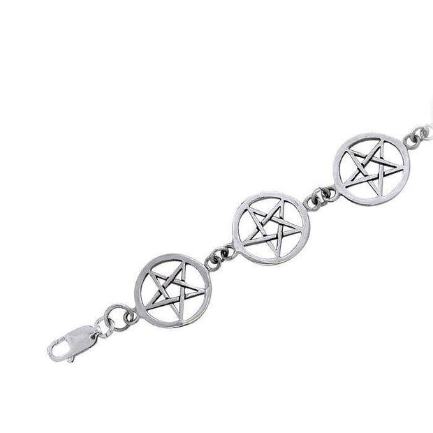 Silver Pentagram Pentacle Bracelet TBG018