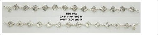 Sense the power of four ~ Sterling Silver Jewelry Celtic Four-Point Bracelet TBG072