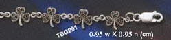 Irish special in Marcasite Shamrock ~ Sterling Silver Jewelry Link bracelet TBG291