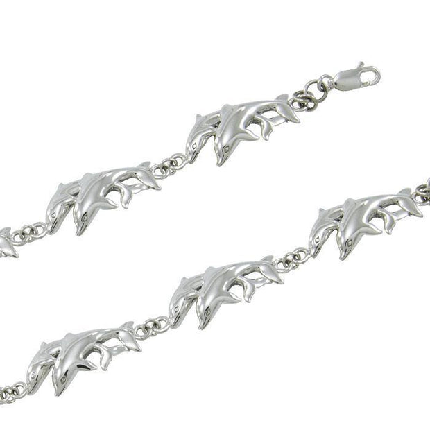 Silver Dolphins Bracelet TBG324