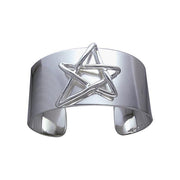 Sterling Silver Wide Cuff Pentacle Jewelry TBG752