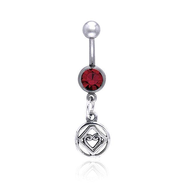 NA Hearts in Recovery Silver Belly Button Ring TBJ016 Body Jewelry