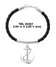 Anchor Silver Charm Nylon Bracelet TBL367