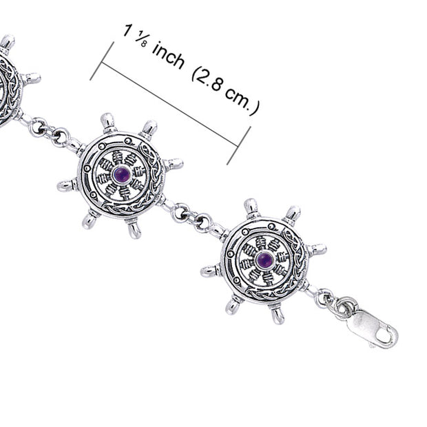 Celtic Ship's Wheel Silver Bracelet TBL019