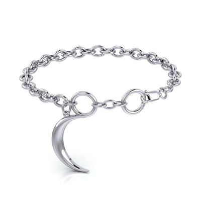 Crescent Moon Sterling Silver Bracelet TBL048 - Wholesale Jewelry