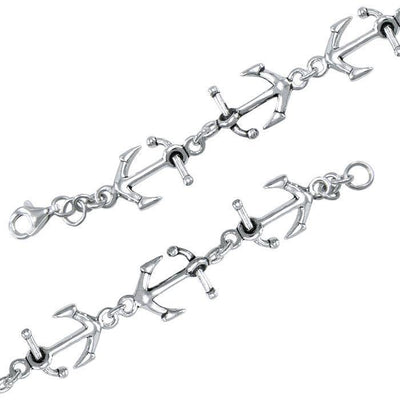 Anchor Silver Link Bracelet TBL343