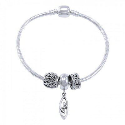 A traditional concept that’s endless ~ Celtic Knotwork Sterling Silver Bead Bracelet Jewelry TBL353