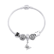 Butterfly’s beautiful triumph ~ Sterling Silver Jewelry Bead Bracelet TBL356