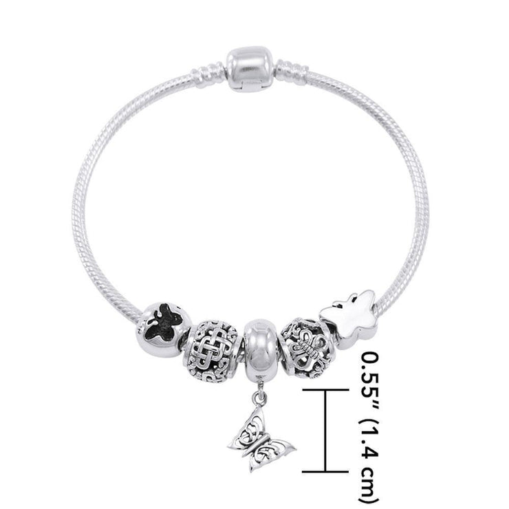Butterfly’s beautiful triumph ~ Sterling Silver Jewelry Bead Bracelet TBL356
