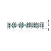 Lucky Gemstones Four Leaf Clover Silver Link Bracelet TBL396