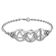 The Love Peace and Recovery Silver bracelet TBL406