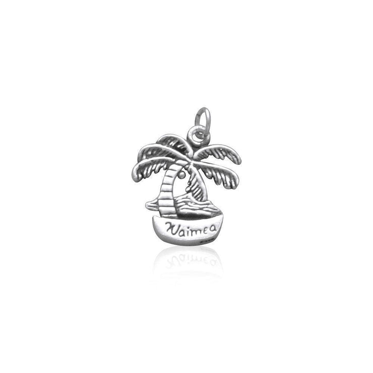 Waimea Island Coconut Tree Silver Charm TC1036