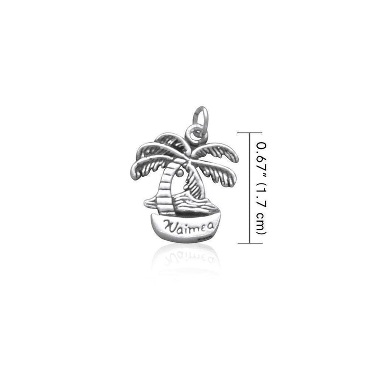 Waimea Island Coconut Tree Silver Charm TC1036