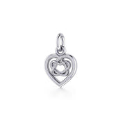 Celtic Knotwork Heart Silver Charm TC1064 - Wholesale Jewelry
