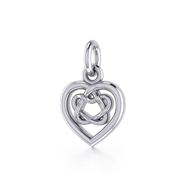 Celtic Knotwork Heart Silver Charm TC1064