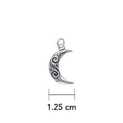 Celtic Spiral Crescent Moon Charm TC1085
