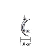 Crescent Moon and Star Silver Charm TC157
