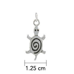 Turtle with Spiral Silver Charm TC359