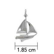 A treasure of the sea ~ Sterling Silver Sailboat Charm  TC557