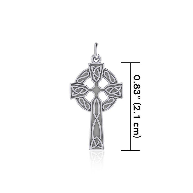 Celtic Knotwork Celtic Cross Silver Charm TC558