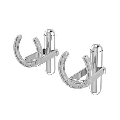 Horseshoes Equestrian Silver Cufflinks TCL054 - Wholesale Jewelry