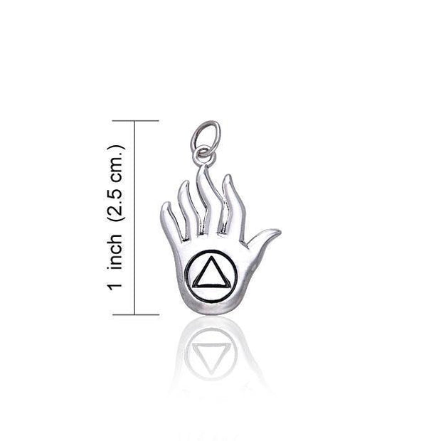 AA Recovery Hand Silver Charm TCM019