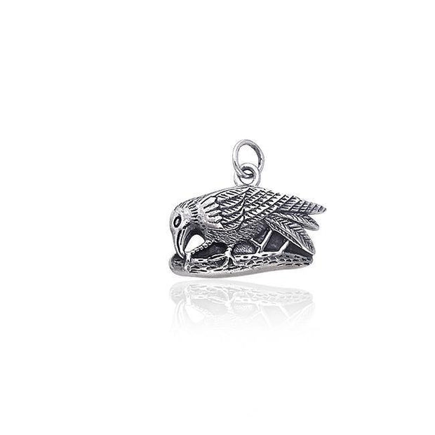 Raven Silver Charm By Ted Andrews TCM044