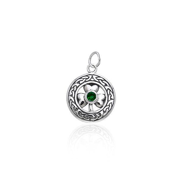 Celtic Knotwork Irish Shamrock Silver Charm TCM067