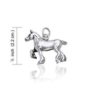 Trotting Draft Horse Silver Charm TCM166 Charm