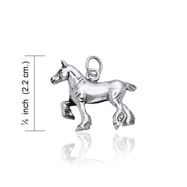 Trotting Draft Horse Silver Charm TCM166 Charm
