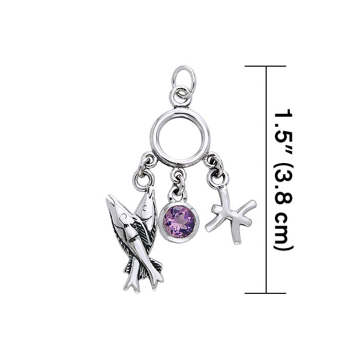 Pisces Silver Astrology Charm TCM228
