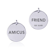 Power Word Friend or Amicus Silver Disc Charm TCM318