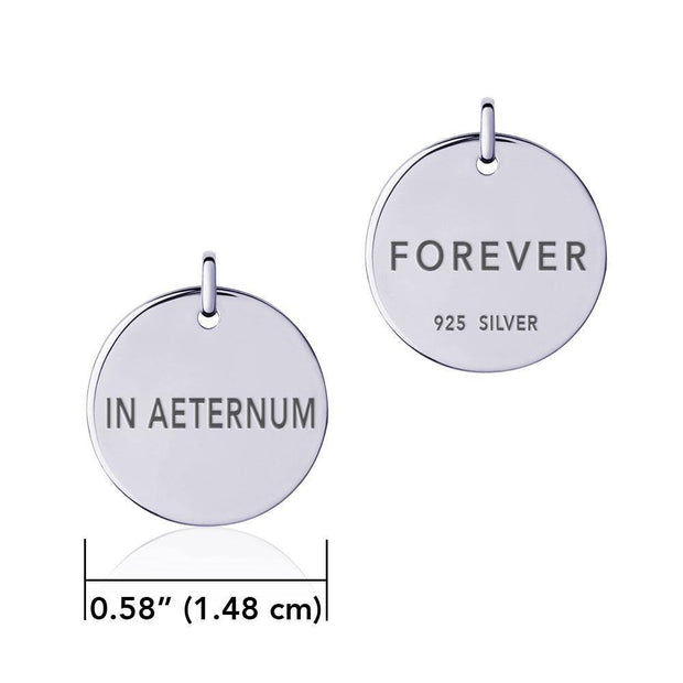 Power Word Forever or In Aeternum Silver Disc Charm TCM321
