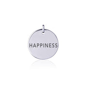 Power Word Happiness Silver Disc Charm TCM324 Charm