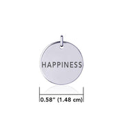 Power Word Happiness Silver Disc Charm TCM324