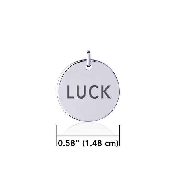 Power Word Luck Silver Disc Charm TCM326