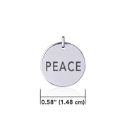 Power Word Peace Silver Disc Charm TCM327