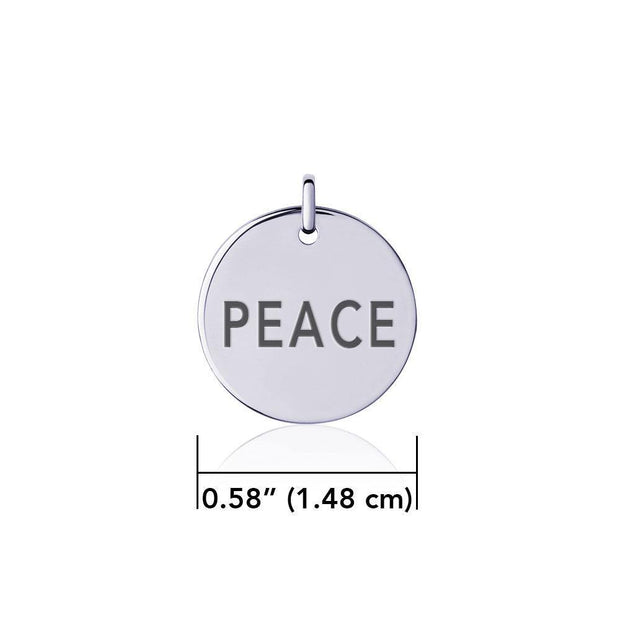 Power Word Peace Silver Disc Charm TCM327