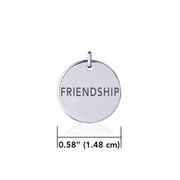 Power Word Friendship Silver Disc Charm TCM333+A283:E283