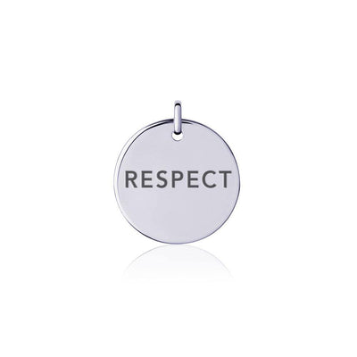 Power Word Respect Silver Disc Charm TCM335