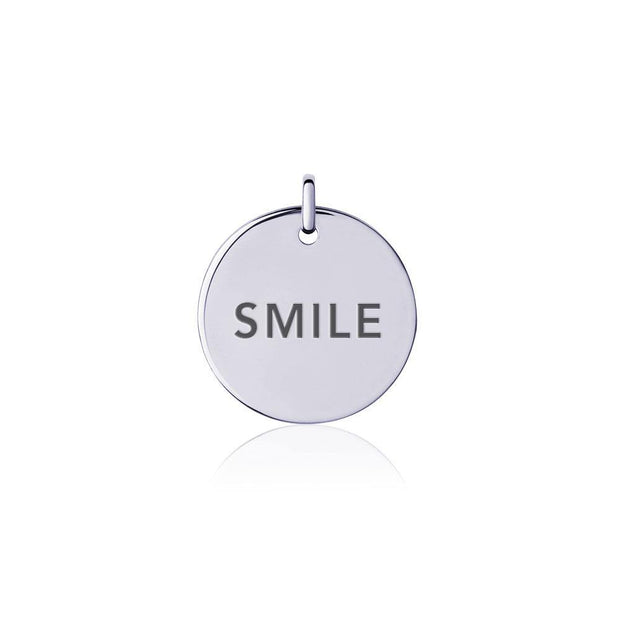 Power Word Smile Silver Disc Charm TCM338
