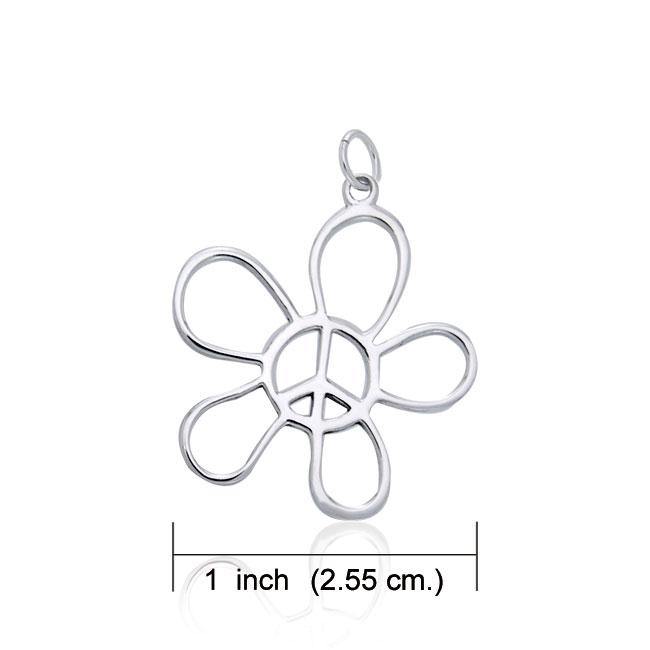Flower Peace Silver Charm TCM398 - Wholesale Jewelry