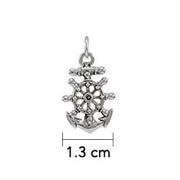 Anchor with Wheel Silver Charm TCM563