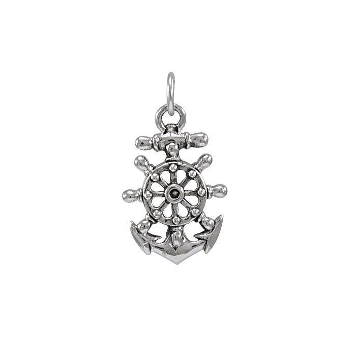 Anchor with Wheel Silver Charm TCM563