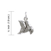 Double Whale Tail Silver Charm TCM564