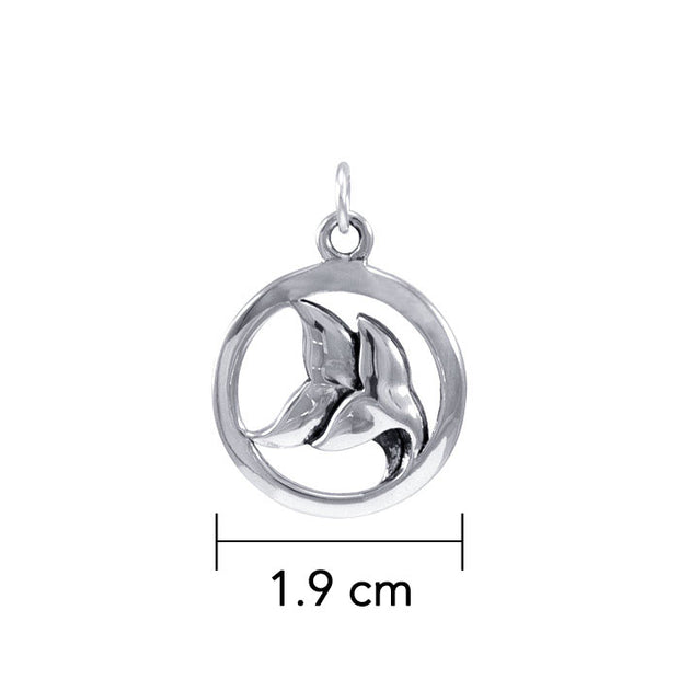 Double Whale Tail Silver Charm TCM565