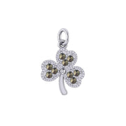 A young spring of luck and happiness Silver Celtic Shamrock Charm with Marcasite TCM668