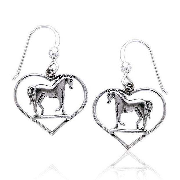 Horse Heart Silver Earrings TE021